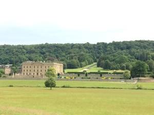 The approach to Chatsworth from across the valley